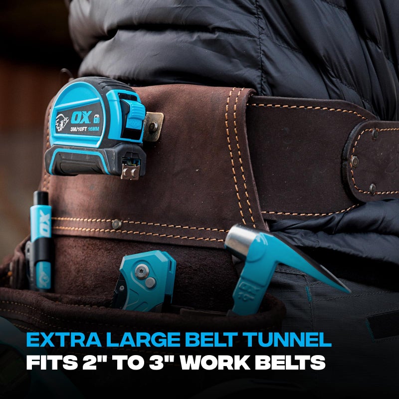 OX Tools Framers Tool Pouch Nail Bag Oil Tanned Leather Carpenter Tool Belt  7 Pockets  Fastener Pouch  Hammer Holder Pencil Pouch OX-P263203 - Image 5